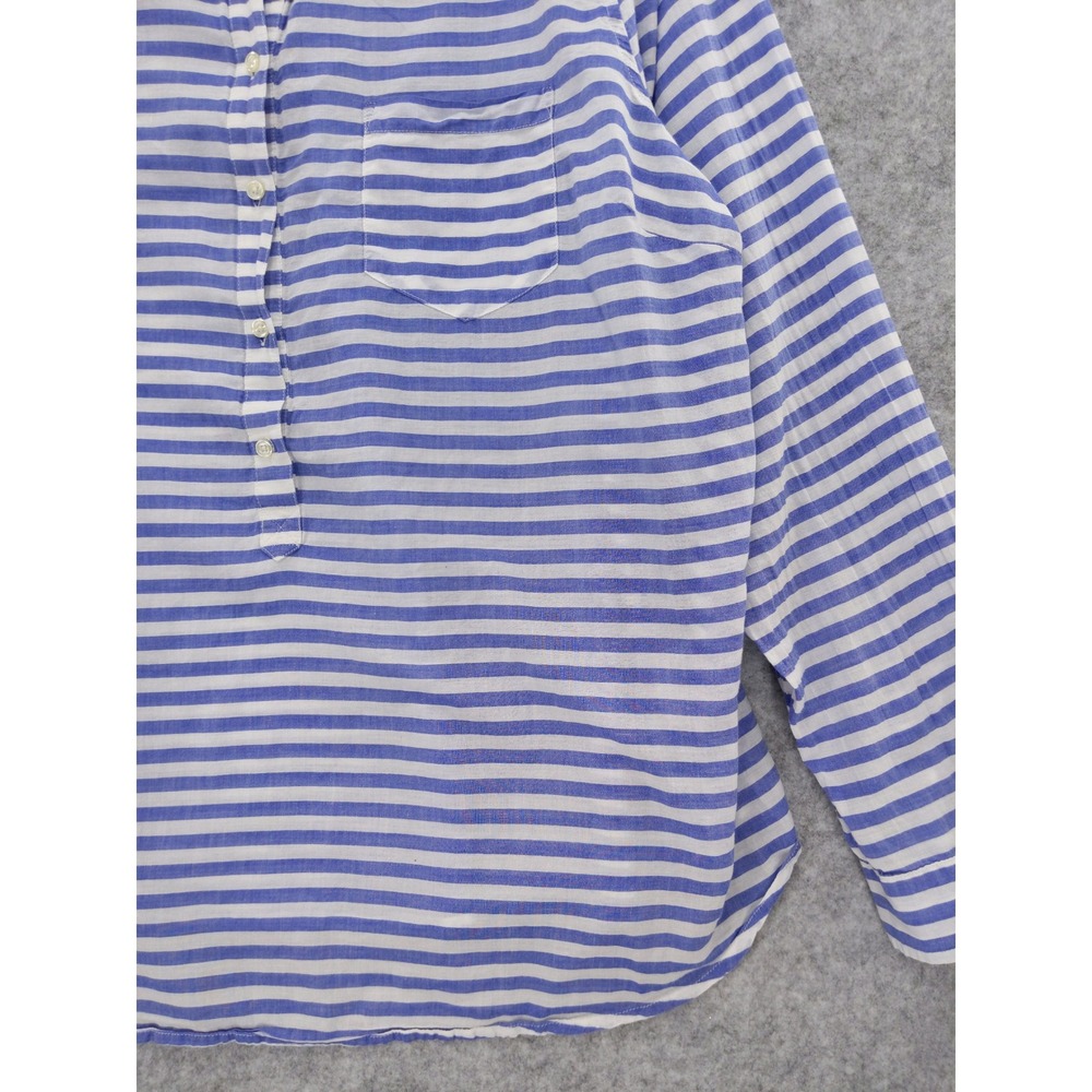 Old Navy Striped‎ Popover Shirt Blue White Long Sleeve Casual Top XXL - Picture 3 of 8